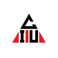 CIU triangle letter logo design with triangle shape. CIU triangle logo design monogram. CIU triangle vector logo template with red color. CIU triangular logo Simple, Elegant, and Luxurious Logo.