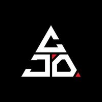 diseño de logotipo de letra triangular cjo con forma de triángulo. monograma de diseño del logotipo del triángulo cjo. plantilla de logotipo de vector de triángulo cjo con color rojo. logotipo triangular cjo logotipo simple, elegante y lujoso.