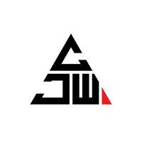 CJW triangle letter logo design with triangle shape. CJW triangle logo design monogram. CJW triangle vector logo template with red color. CJW triangular logo Simple, Elegant, and Luxurious Logo.