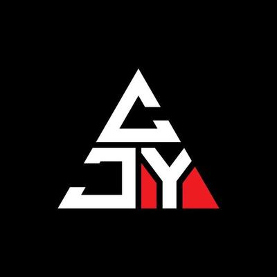 CJY triangle letter logo design with triangle shape. CJY triangle logo design monogram. CJY triangle vector logo template with red color. CJY triangular logo Simple, Elegant, and Luxurious Logo.