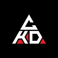 Diseño de logotipo de letra triangular ckd con forma de triángulo. monograma de diseño del logotipo del triángulo ckd. plantilla de logotipo de vector de triángulo ckd con color rojo. logotipo triangular ckd logotipo simple, elegante y lujoso.