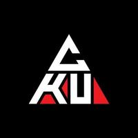 diseño de logotipo de letra triangular cku con forma de triángulo. monograma de diseño del logotipo del triángulo cku. plantilla de logotipo de vector de triángulo cku con color rojo. logotipo triangular cku logotipo simple, elegante y lujoso.
