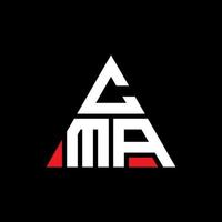 CMA triangle letter logo design with triangle shape. CMA triangle logo design monogram. CMA triangle vector logo template with red color. CMA triangular logo Simple, Elegant, and Luxurious Logo.