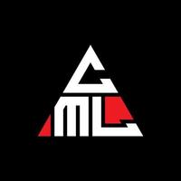 CML triangle letter logo design with triangle shape. CML triangle logo design monogram. CML triangle vector logo template with red color. CML triangular logo Simple, Elegant, and Luxurious Logo.