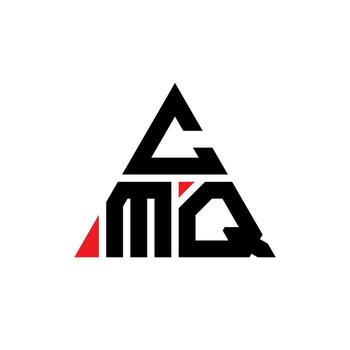 CMQ triangle letter logo design with triangle shape. CMQ triangle logo design monogram. CMQ triangle vector logo template with red color. CMQ triangular logo Simple, Elegant, and Luxurious Logo.