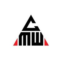 diseño de logotipo de letra triangular cmw con forma de triángulo. monograma de diseño de logotipo de triángulo cmw. plantilla de logotipo de vector de triángulo cmw con color rojo. logotipo triangular cmw logotipo simple, elegante y lujoso.