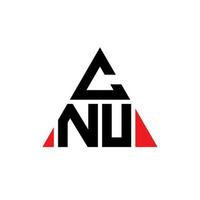 CNU triangle letter logo design with triangle shape. CNU triangle logo design monogram. CNU triangle vector logo template with red color. CNU triangular logo Simple, Elegant, and Luxurious Logo.