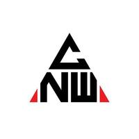 CNW triangle letter logo design with triangle shape. CNW triangle logo design monogram. CNW triangle vector logo template with red color. CNW triangular logo Simple, Elegant, and Luxurious Logo.