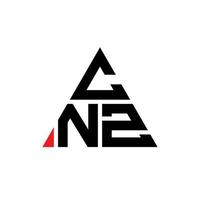 CNZ triangle letter logo design with triangle shape. CNZ triangle logo design monogram. CNZ triangle vector logo template with red color. CNZ triangular logo Simple, Elegant, and Luxurious Logo.
