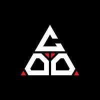 coo diseño de logotipo de letra triangular con forma de triángulo. monograma de diseño de logotipo de triángulo coo. plantilla de logotipo de vector de triángulo coo con color rojo. logotipo triangular coo logotipo simple, elegante y lujoso.