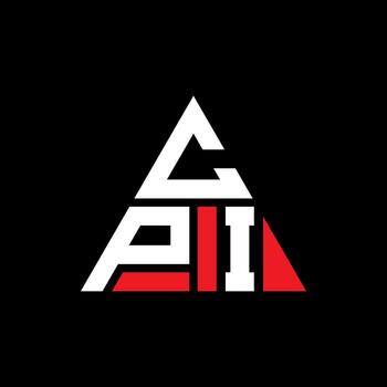 CPI triangle letter logo design with triangle shape. CPI triangle logo design monogram. CPI triangle vector logo template with red color. CPI triangular logo Simple, Elegant, and Luxurious Logo.