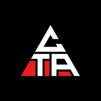 diseño de logotipo de letra triangular cta con forma de triángulo. monograma de diseño del logotipo del triángulo cta. plantilla de logotipo de vector de triángulo cta con color rojo. logotipo triangular cta logotipo simple, elegante y lujoso.