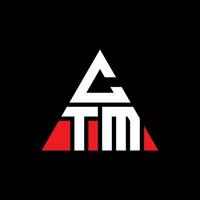diseño de logotipo de letra triangular ctm con forma de triángulo. monograma de diseño de logotipo de triángulo ctm. plantilla de logotipo de vector de triángulo ctm con color rojo. logotipo triangular ctm logotipo simple, elegante y lujoso.
