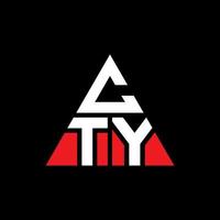 CTY triangle letter logo design with triangle shape. CTY triangle logo design monogram. CTY triangle vector logo template with red color. CTY triangular logo Simple, Elegant, and Luxurious Logo.