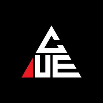 diseño de logotipo de letra de triángulo de señal con forma de triángulo. monograma de diseño de logotipo de triángulo de señal. plantilla de logotipo de vector de triángulo de señal con color rojo. cue logotipo triangular logotipo simple, elegante y lujoso.