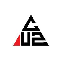 cuz diseño de logotipo de letra triangular con forma de triángulo. porque monograma de diseño de logotipo de triángulo. cuz plantilla de logotipo de vector de triángulo con color rojo. logo triangular cuz logo simple, elegante y lujoso.