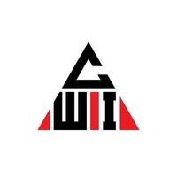 CWI triangle letter logo design with triangle shape. CWI triangle logo design monogram. CWI triangle vector logo template with red color. CWI triangular logo Simple, Elegant, and Luxurious Logo.