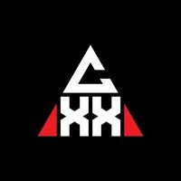 diseño de logotipo de letra triangular cxx con forma de triángulo. monograma de diseño del logotipo del triángulo cxx. plantilla de logotipo de vector de triángulo cxx con color rojo. logotipo triangular cxx logotipo simple, elegante y lujoso.