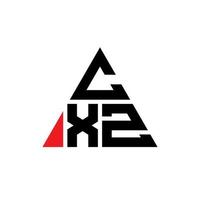 diseño de logotipo de letra triangular cxz con forma de triángulo. monograma de diseño del logotipo del triángulo cxz. plantilla de logotipo de vector de triángulo cxz con color rojo. logotipo triangular cxz logotipo simple, elegante y lujoso.