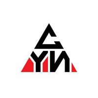 diseño de logotipo de letra de triángulo cyn con forma de triángulo. monograma de diseño de logotipo de triángulo cyn. plantilla de logotipo de vector de triángulo cyn con color rojo. logo triangular cyn logo simple, elegante y lujoso.