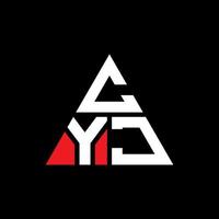 CYJ triangle letter logo design with triangle shape. CYJ triangle logo design monogram. CYJ triangle vector logo template with red color. CYJ triangular logo Simple, Elegant, and Luxurious Logo.