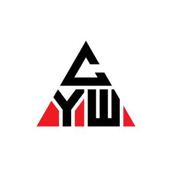 CYW triangle letter logo design with triangle shape. CYW triangle logo design monogram. CYW triangle vector logo template with red color. CYW triangular logo Simple, Elegant, and Luxurious Logo.