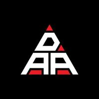 diseño de logotipo de letra triangular daa con forma de triángulo. monograma de diseño del logotipo del triángulo daa. plantilla de logotipo de vector de triángulo daa con color rojo. logo triangular daa logo simple, elegante y lujoso.