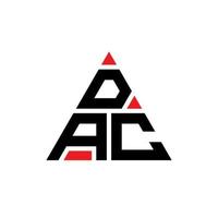 DAC triangle letter logo design with triangle shape. DAC triangle logo design monogram. DAC triangle vector logo template with red color. DAC triangular logo Simple, Elegant, and Luxurious Logo.