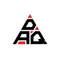 DAQ triangle letter logo design with triangle shape. DAQ triangle logo design monogram. DAQ triangle vector logo template with red color. DAQ triangular logo Simple, Elegant, and Luxurious Logo.