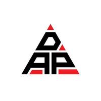 diseño de logotipo de letra triangular dap con forma de triángulo. monograma de diseño de logotipo de triángulo dap. plantilla de logotipo de vector de triángulo dap con color rojo. logo triangular dap logo simple, elegante y lujoso.