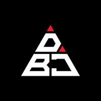 Diseño de logotipo de letra triangular dbj con forma de triángulo. monograma de diseño del logotipo del triángulo dbj. plantilla de logotipo de vector de triángulo dbj con color rojo. logo triangular dbj logo simple, elegante y lujoso.