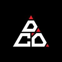 diseño de logotipo de letra de triángulo dco con forma de triángulo. monograma de diseño de logotipo de triángulo dco. plantilla de logotipo de vector de triángulo dco con color rojo. logo triangular dco logo simple, elegante y lujoso.