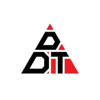 DDT triangle letter logo design with triangle shape. DDT triangle logo design monogram. DDT triangle vector logo template with red color. DDT triangular logo Simple, Elegant, and Luxurious Logo.