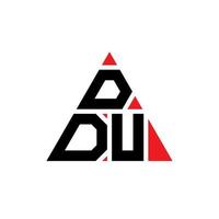 DDU triangle letter logo design with triangle shape. DDU triangle logo design monogram. DDU triangle vector logo template with red color. DDU triangular logo Simple, Elegant, and Luxurious Logo.