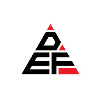 DEF triangle letter logo design with triangle shape. DEF triangle logo design monogram. DEF triangle vector logo template with red color. DEF triangular logo Simple, Elegant, and Luxurious Logo.