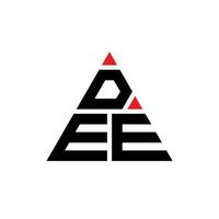 DEE triangle letter logo design with triangle shape. DEE triangle logo design monogram. DEE triangle vector logo template with red color. DEE triangular logo Simple, Elegant, and Luxurious Logo.