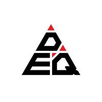 DEQ triangle letter logo design with triangle shape. DEQ triangle logo design monogram. DEQ triangle vector logo template with red color. DEQ triangular logo Simple, Elegant, and Luxurious Logo.