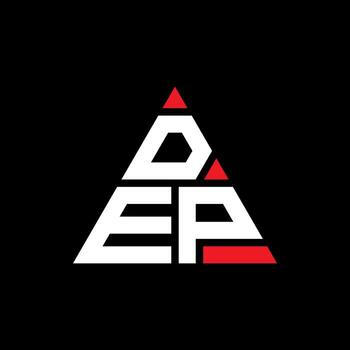 DEP triangle letter logo design with triangle shape. DEP triangle logo design monogram. DEP triangle vector logo template with red color. DEP triangular logo Simple, Elegant, and Luxurious Logo.