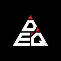 DEQ triangle letter logo design with triangle shape. DEQ triangle logo design monogram. DEQ triangle vector logo template with red color. DEQ triangular logo Simple, Elegant, and Luxurious Logo.