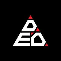 diseño de logotipo de letra de triángulo deo con forma de triángulo. monograma de diseño del logotipo del triángulo deo. plantilla de logotipo de vector de triángulo deo con color rojo. logotipo triangular deo logotipo simple, elegante y lujoso.