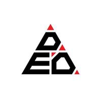 DEO triangle letter logo design with triangle shape. DEO triangle logo design monogram. DEO triangle vector logo template with red color. DEO triangular logo Simple, Elegant, and Luxurious Logo.