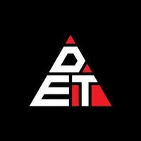 DET triangle letter logo design with triangle shape. DET triangle logo design monogram. DET triangle vector logo template with red color. DET triangular logo Simple, Elegant, and Luxurious Logo.