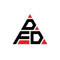 DFD triangle letter logo design with triangle shape. DFD triangle logo design monogram. DFD triangle vector logo template with red color. DFD triangular logo Simple, Elegant, and Luxurious Logo.