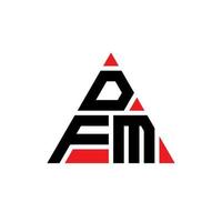 diseño de logotipo de letra triangular dfm con forma de triángulo. monograma de diseño de logotipo de triángulo dfm. plantilla de logotipo de vector de triángulo dfm con color rojo. logotipo triangular dfm logotipo simple, elegante y lujoso.