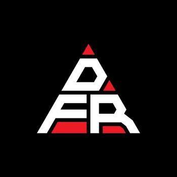 DFR triangle letter logo design with triangle shape. DFR triangle logo design monogram. DFR triangle vector logo template with red color. DFR triangular logo Simple, Elegant, and Luxurious Logo.