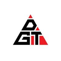 diseño de logotipo de letra triangular dgt con forma de triángulo. monograma de diseño de logotipo de triángulo dgt. plantilla de logotipo de vector de triángulo dgt con color rojo. logotipo triangular dgt logotipo simple, elegante y lujoso.