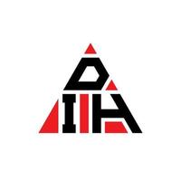 diseño de logotipo de letra de triángulo dih con forma de triángulo. monograma de diseño de logotipo de triángulo dih. plantilla de logotipo de vector de triángulo dih con color rojo. logotipo triangular dih logotipo simple, elegante y lujoso.