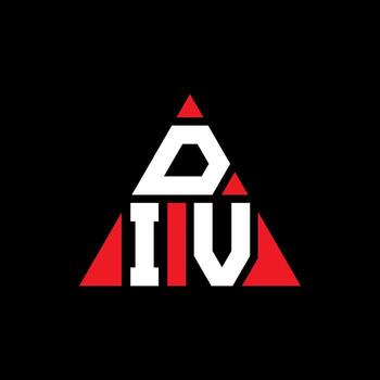 DIV triangle letter logo design with triangle shape. DIV triangle logo design monogram. DIV triangle vector logo template with red color. DIV triangular logo Simple, Elegant, and Luxurious Logo.