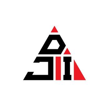 DJI triangle letter logo design with triangle shape. DJI triangle logo design monogram. DJI triangle vector logo template with red color. DJI triangular logo Simple, Elegant, and Luxurious Logo.