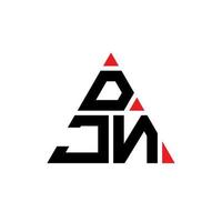 diseño del logotipo de la letra del triángulo djn con forma de triángulo. monograma de diseño del logotipo del triángulo djn. plantilla de logotipo de vector de triángulo djn con color rojo. logo triangular djn logo simple, elegante y lujoso.